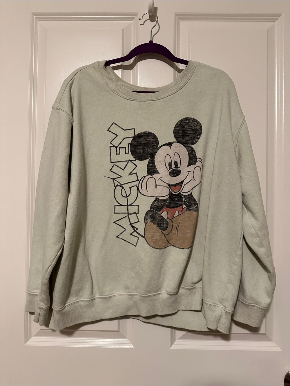Disney Light Sage Mickey Graphic Crewneck 2XL